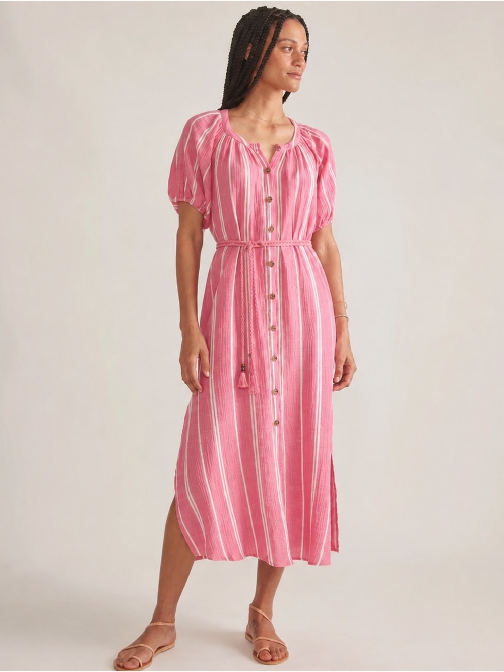 Marine Layer Maxi Cotton Erin Shirt Dress Button Front Women Size M